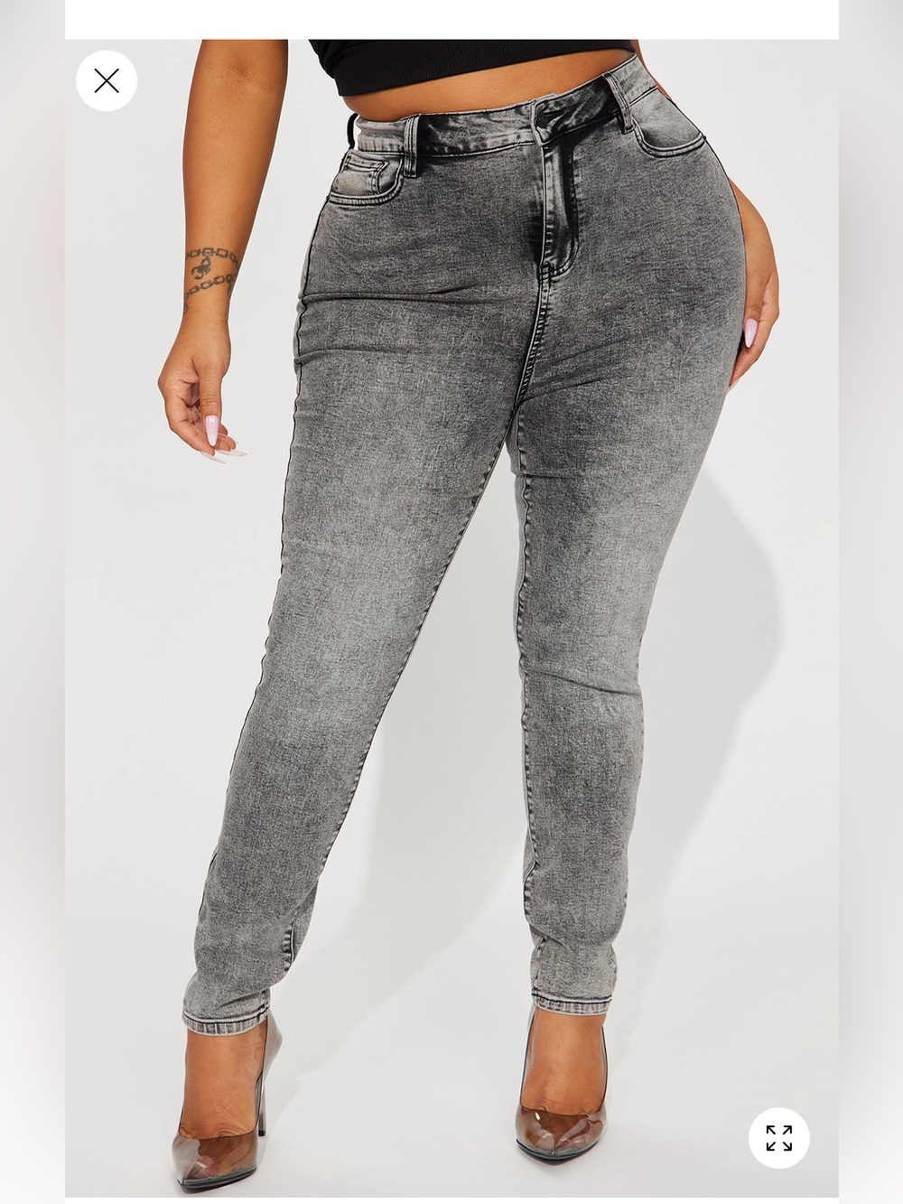 Fashion Nova Gray Skinny High-Rise Jeans